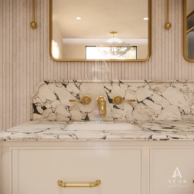 Blush and Brass Bathroom — view 2