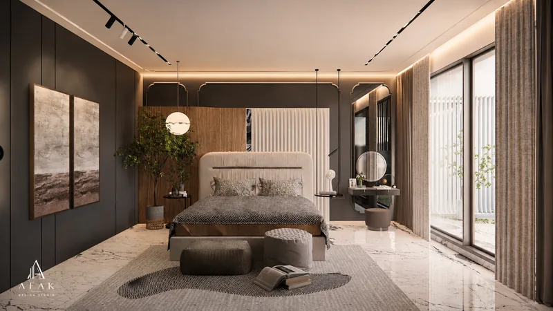 Charcoal Bedroom Suite — architectural visualization