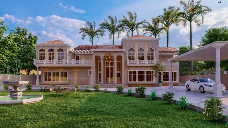 A classical style residence in Pakistan — architectural visualization