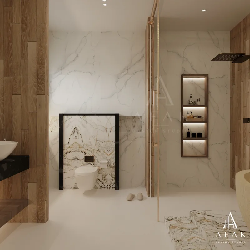 Marble and Timber Bathroom — view 3