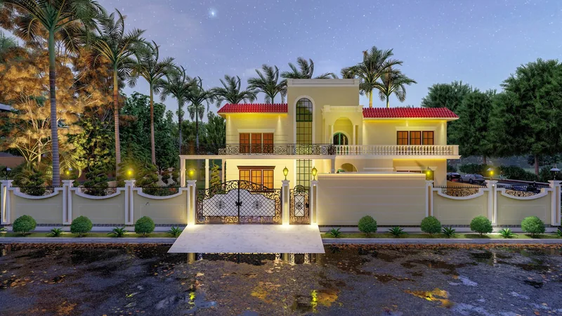 A modern classic style residential house in Kuwait — architectural visualization