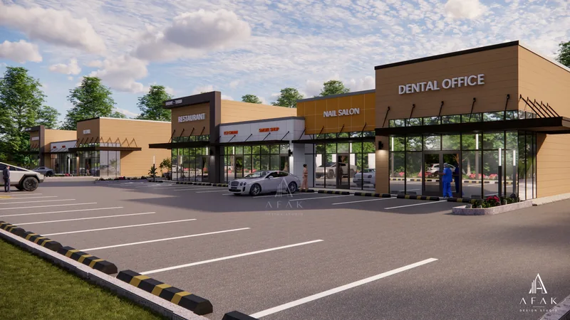 "Rasa Plaza" Commercial Hub in Denton, Texas, U.S — architectural visualization